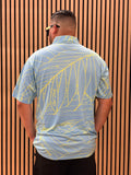 Palm Leaves (Blue/Yellow) - Men's Polo
