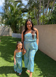 Palm Leaves (Blue/Yellow) - Romper (Ladies)