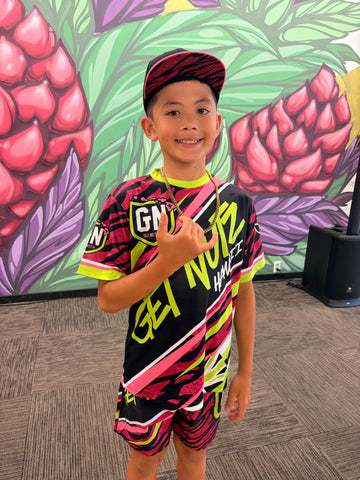 Stripe (Pink/Green) - Kids Jersey (Short Sleeve)