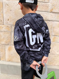 Collage (Black/Grey) - Kids Jersey Hoodie (Long Sleeve)
