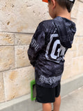 Collage (Black/Grey) - Kids Jersey Hoodie (Long Sleeve)