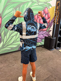 Tribal (Blue) - Kids Reflective Jersey Hoodie (Long Sleeve)