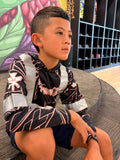 Tribal (Peach) - Kids Reflective Jersey Hoodie (Long Sleeve)