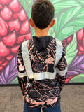 Tribal (Peach) - Kids Reflective Jersey Hoodie (Long Sleeve)