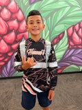 Tribal (Peach) - Kids Reflective Jersey Hoodie (Long Sleeve)