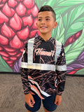 Tribal (Peach) - Kids Reflective Jersey Hoodie (Long Sleeve)