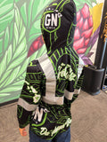 Tribal (Green) - Kids Reflective Jersey Hoodie (Long Sleeve)