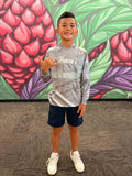 Tribal (Grey) - Kids Reflective Jersey Hoodie (Long Sleeve)