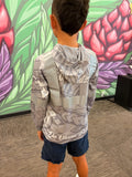 Tribal (Grey) - Kids Reflective Jersey Hoodie (Long Sleeve)