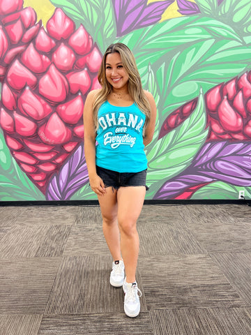 Ohana Over Everything (Blue) - Ladies Tank Top