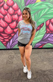 Ohana Over Everything (Grey/Cotton Candy) - Ladies Cotton Tee
