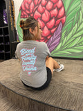 Ohana Over Everything (Grey/Cotton Candy) - Ladies Cotton Tee