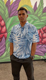 Palm Leaves (Blue) - Polo (Adult)