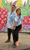 Palm Leaves (Blue) - Polo (Adult)