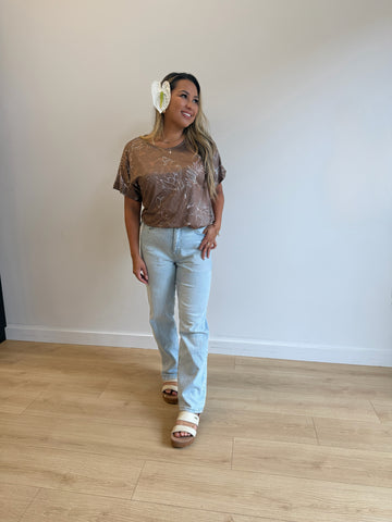 Protea Tropical (Brown) - Aloha Tee (Ladies)