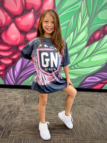 Leaves (Grey/Pink) - Kids Jersey (Short Sleeve)