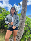 Palm Leaves - Denim Jacket