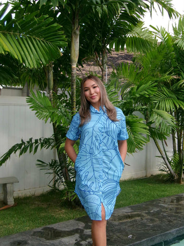 Tropical (Blue) - Dress