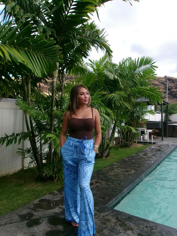 Tropical (Blue) - Ladies Flowy Pants