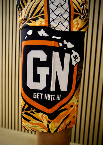 Floral (Orange) - Men's Surf Shorts