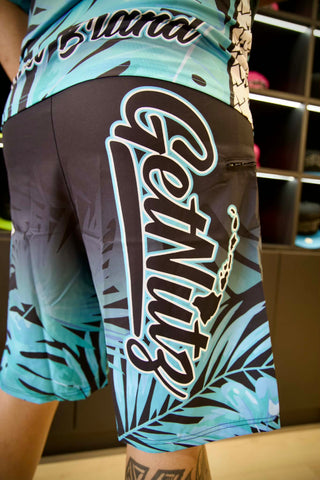 Floral (Teal) - Men's Surf Shorts