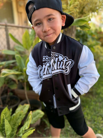 Getnutz (Black) - Kids Bomber Button-Up Jacket