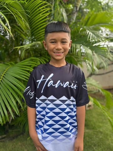 Hawaii Triangles (Blue) - Kids Jersey (Short Sleeve)