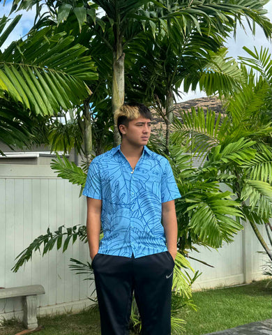 Tropical (Blue) - Aloha Shirt (Adult)