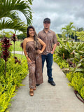 Protea Tropical (Brown) - Ladies Romper