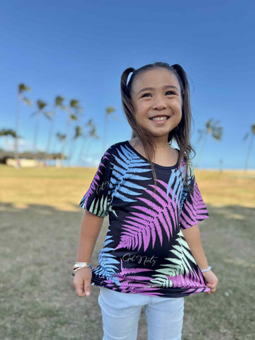 Fern (Black) - Girls Aloha Tee