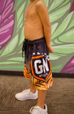 Floral (Orange) - Kids Surf Shorts