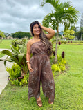 Protea Tropical (Brown) - Ladies Romper