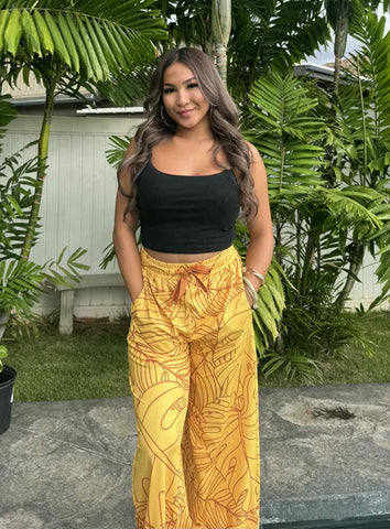 Tropical (Yellow) - Ladies Flowy Pants