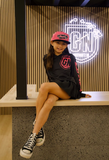 GN Logo (Pink/Black) - Kids Jersey (Long Sleeve Hoodie)