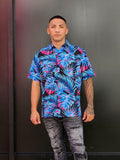 Monstera (Pink/Blue) - Aloha Shirt (Adult)