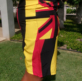 Iolani Palace (Black/Yellow) - Men's Surf Shorts